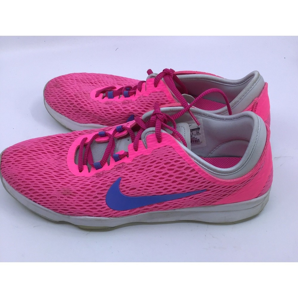 Nike Zoom Fit Womens Training Shoes Pink Purple Mesh Sneakers Size 9 704658-600